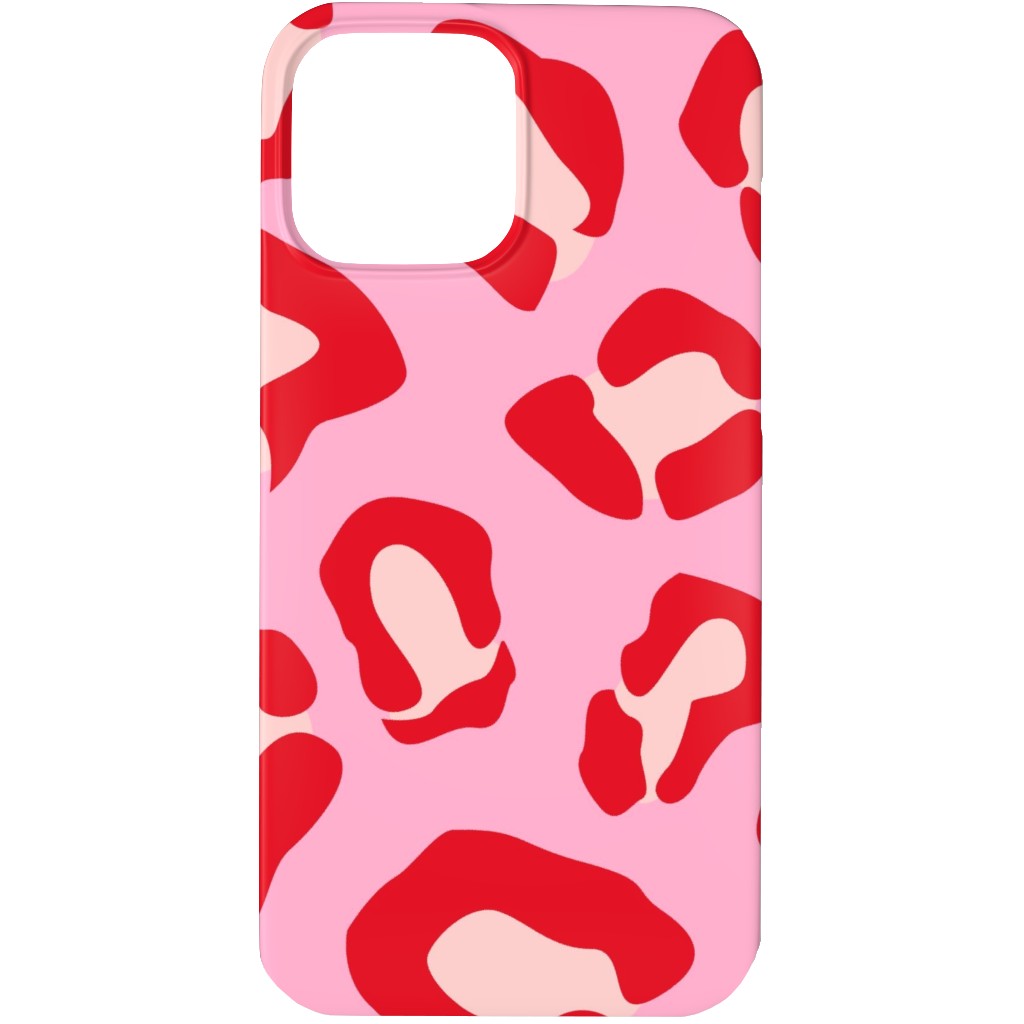 Leopard - Pink and Red Phone Case, Slim Case, Matte, iPhone 13 Pro Max, Pink, Bright Pink