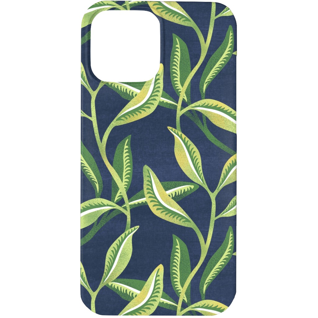 Green Leafy Vines - Blue and Green Phone Case, Slim Case, Matte, iPhone 13 Pro Max, Green, Classic Green