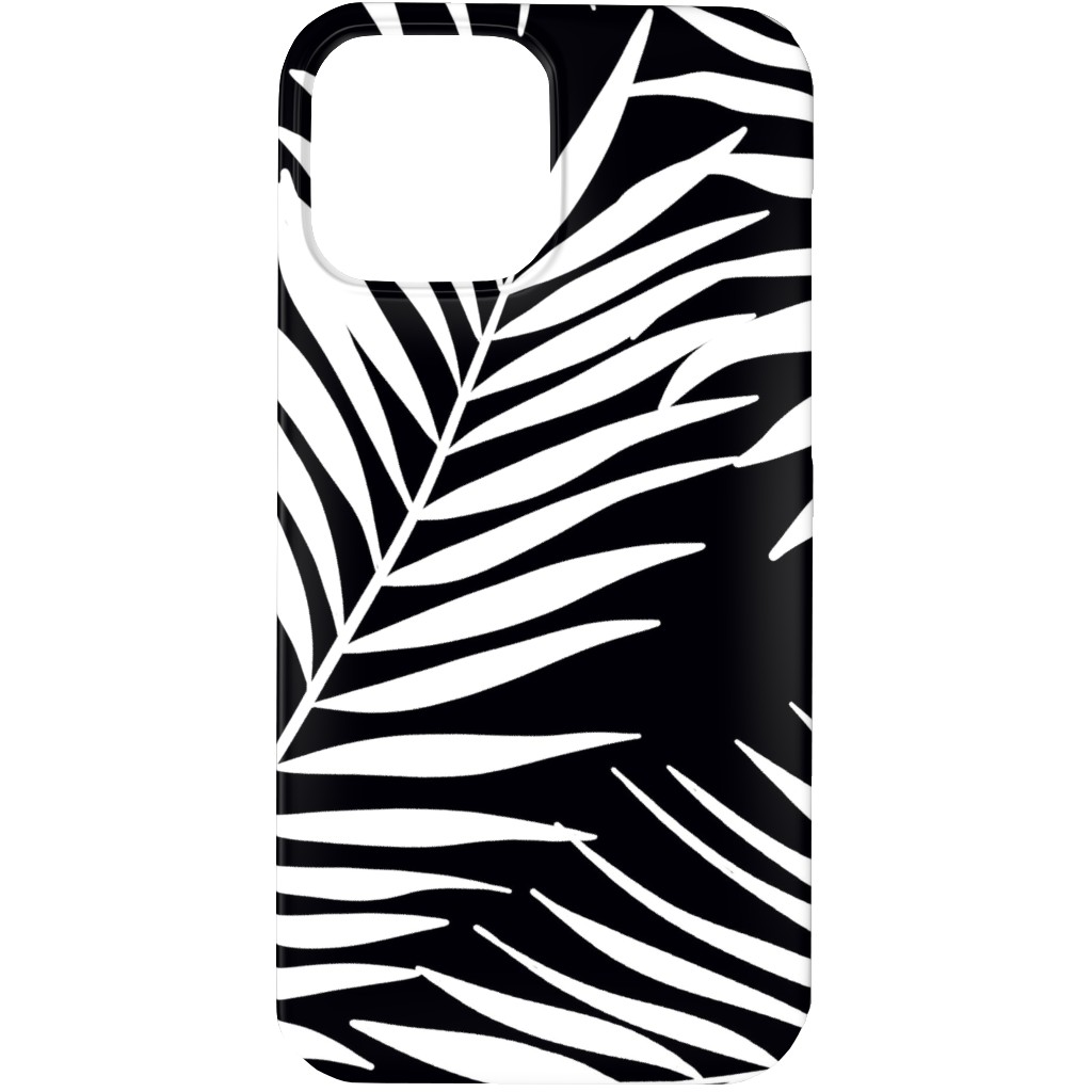 Palm Tree Leaves Phone Case, Slim Case, Matte, iPhone 13 Pro Max, Black, Black