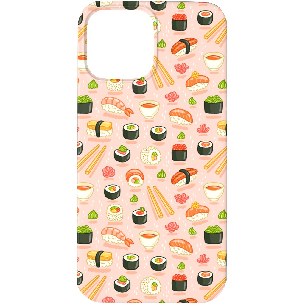 Sushi and Rolls - Pink Phone Case, Slim Case, Matte, iPhone 13 Pro Max, Pink