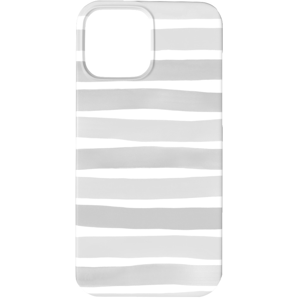 Imperfect Watercolor Stripes Phone Case, Slim Case, Matte, iPhone 13 Pro Max, Gray