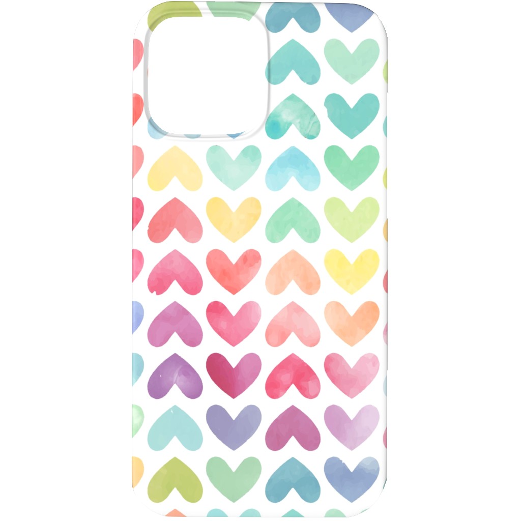 Rainbow Hearts - Multi Phone Case, Slim Case, Matte, iPhone 13 Pro Max, Multicolor