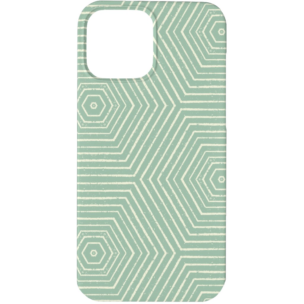 Concentric Hexagons Phone Case, Slim Case, Matte, iPhone 13 Pro Max, Green
