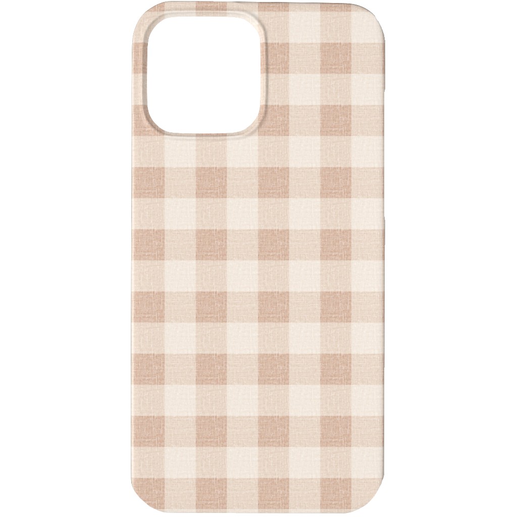 Gingham in Dusty Blush Pinks Phone Case, Slim Case, Matte, iPhone 13 Pro Max, Pink
