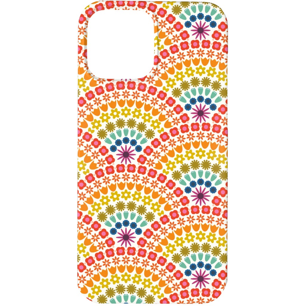 Rainbow Flower Scallops - Multi Phone Case, Silicone Liner Case, Matte, iPhone 13 Pro, Multicolor