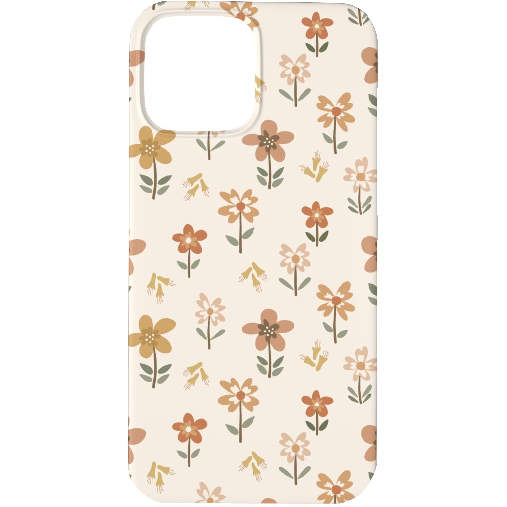 Retro Park Wildflowers Phone Case, Silicone Liner Case, Matte, iPhone 13 Pro, Beige