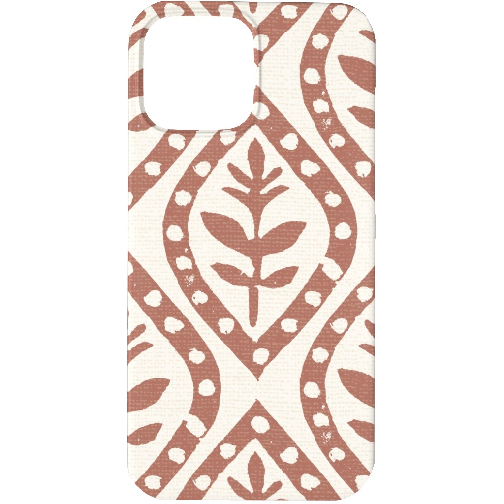 Molly's Print - Terracotta Phone Case, Silicone Liner Case, Matte, iPhone 13 Pro, Brown, Brown