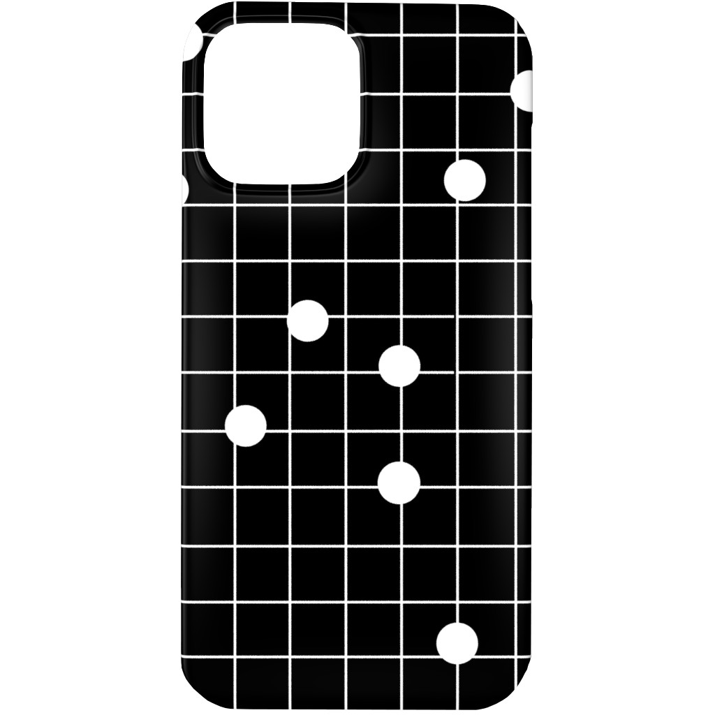 Dot Line - Black and White Phone Case, Silicone Liner Case, Matte, iPhone 13 Pro, Black, Black