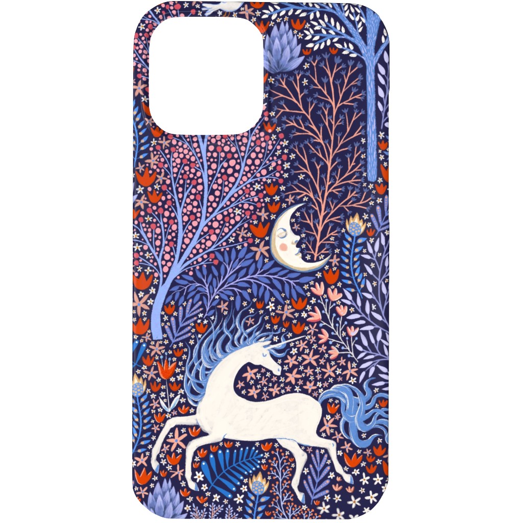 Unicorn in Nocturnal Forest - Purple Phone Case, Silicone Liner Case, Matte, iPhone 13 Pro, Purple