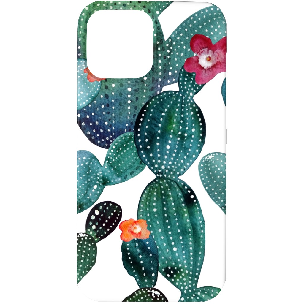 Cactuses - Green Phone Case, Silicone Liner Case, Matte, iPhone 13 Pro, Green