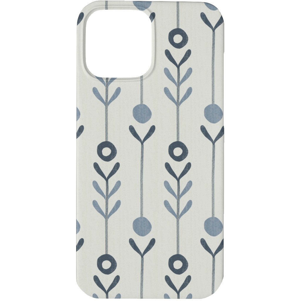 Farmhouse Flowers - Line Art Phone Case, Silicone Liner Case, Matte, iPhone 13 Pro, Blue