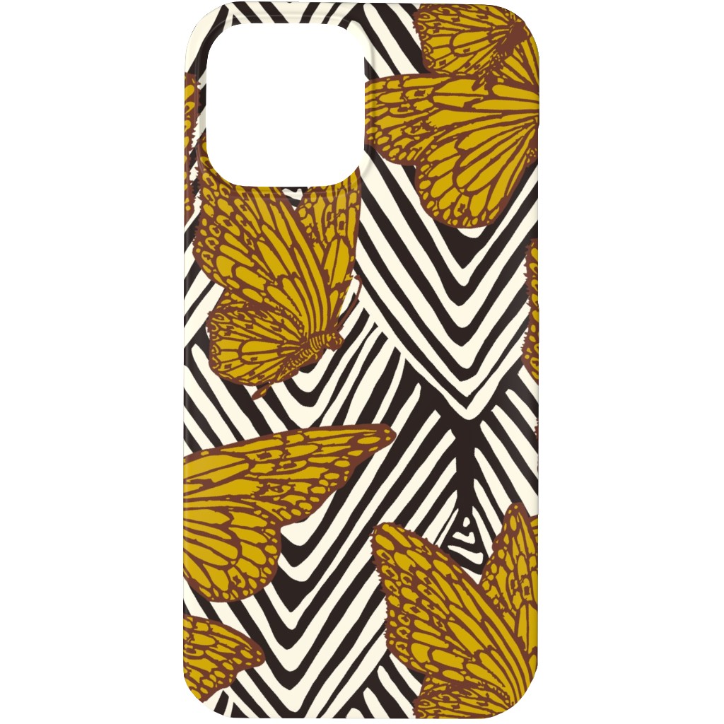 Enchanted Butterfly - Gold Phone Case, Silicone Liner Case, Matte, iPhone 13 Pro, Yellow