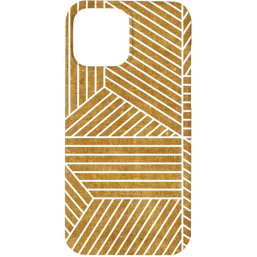 Bohemian Geometric Tiles - Mustard Phone Case, Silicone Liner Case, Matte, iPhone 13 Pro, Yellow