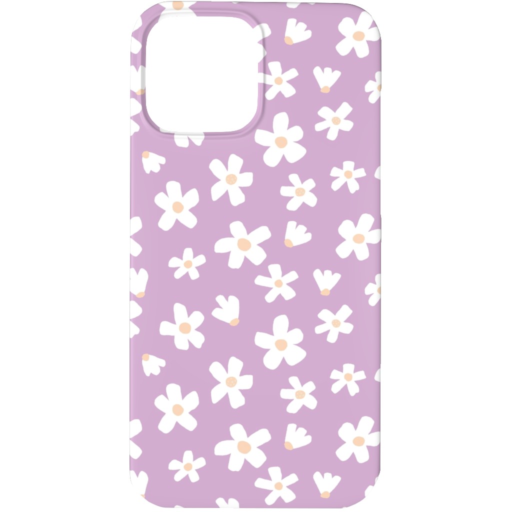 Daisy Garden Floral - Purple Phone Case, Slim Case, Matte, iPhone 13 Pro, Purple