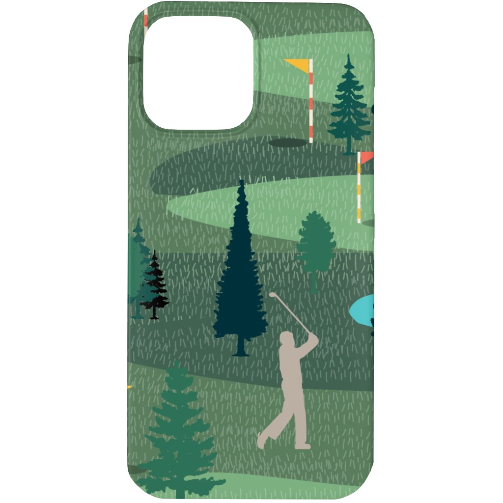 Golf Day Out - Green Phone Case, Slim Case, Matte, iPhone 13 Pro, Green