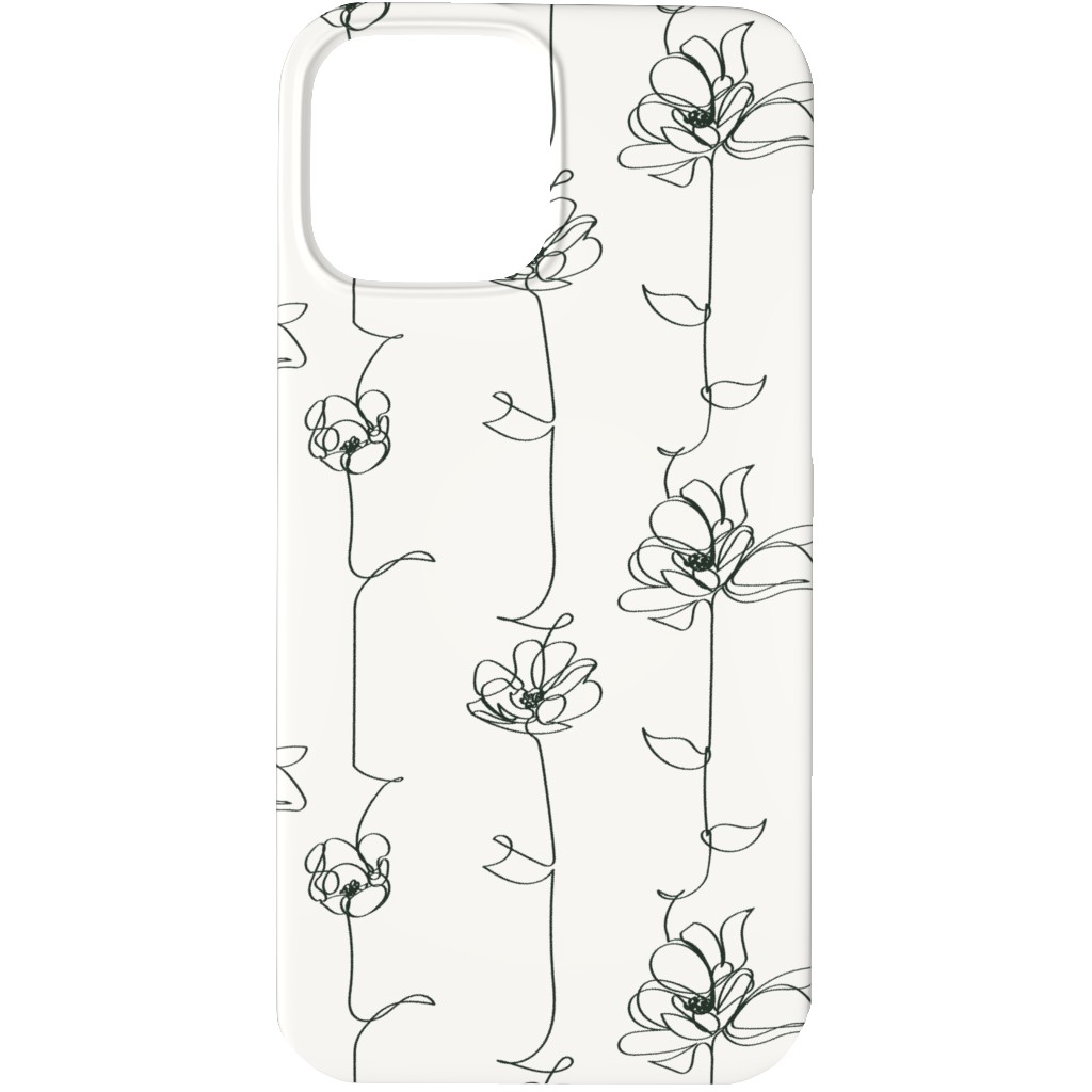 One Line Floral - Light Phone Case, Slim Case, Matte, iPhone 13 Pro, White
