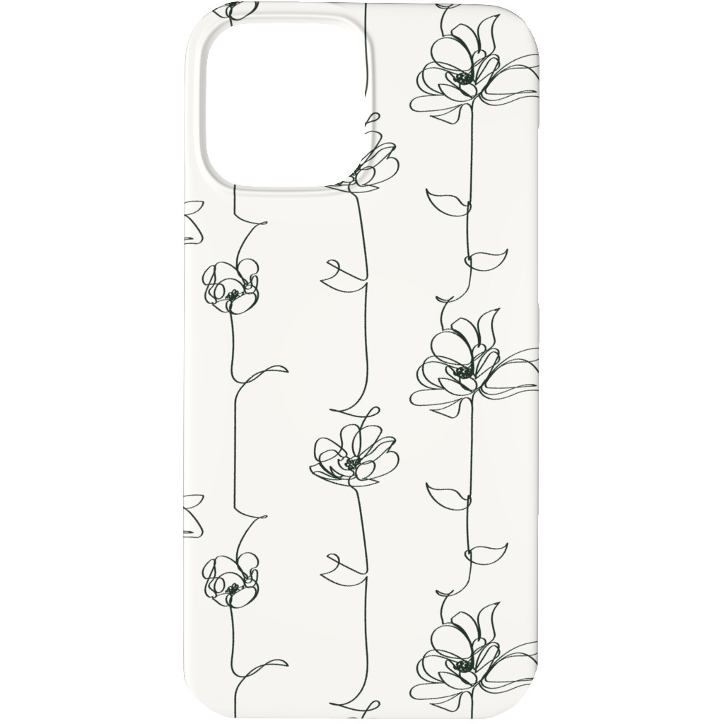One Line Floral - Light Phone Case, Slim Case, Matte, iPhone 13 Pro, White, White