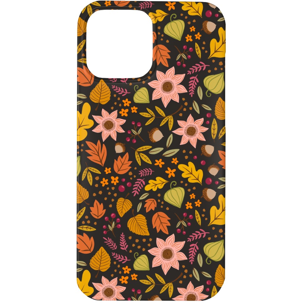 Autumn Floral - Dark Phone Case, Slim Case, Matte, iPhone 13 Pro, Multicolor