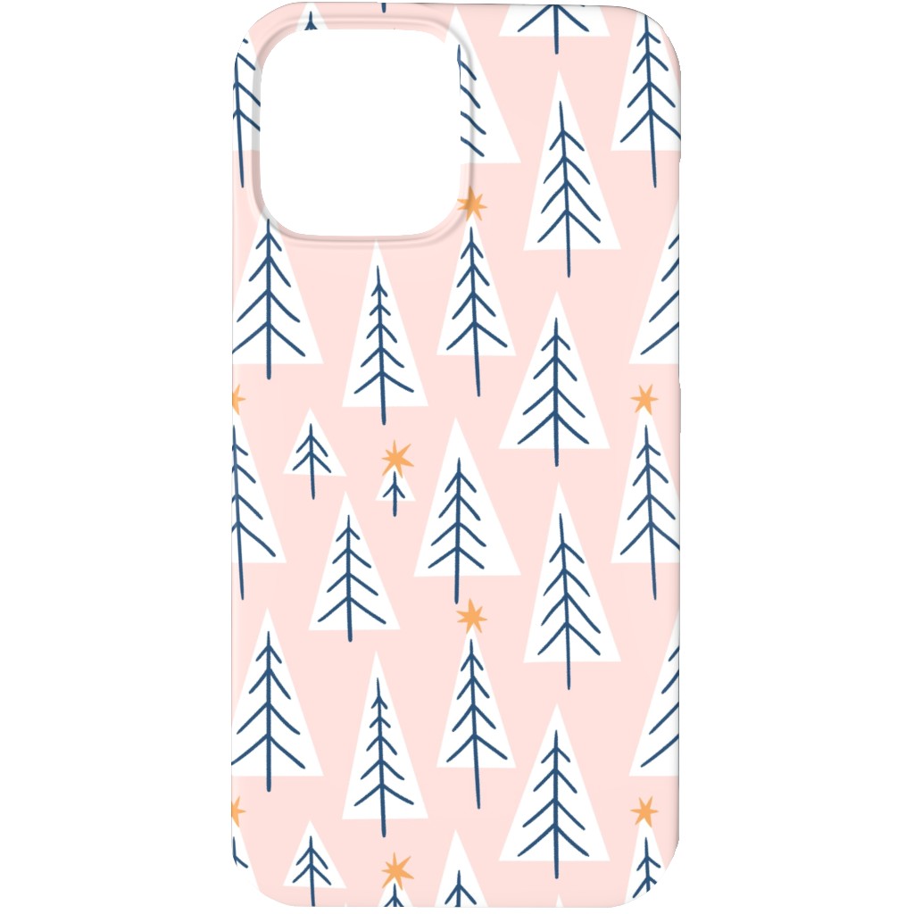 Christmas Forest on Pink Phone Case, Slim Case, Matte, iPhone 13 Pro, Pink