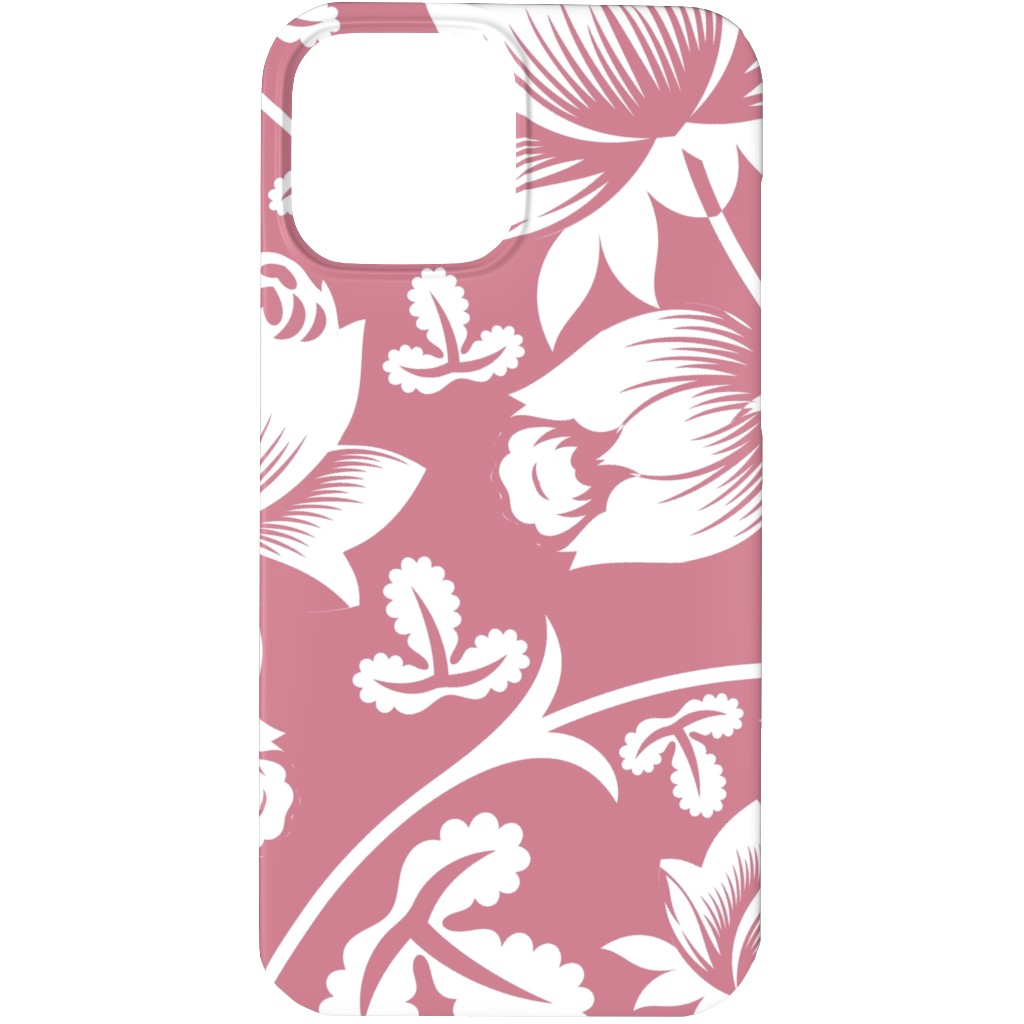 Lovely Rose Flower - Pink and White Phone Case, Slim Case, Matte, iPhone 13 Pro, Pink, Bright Pink