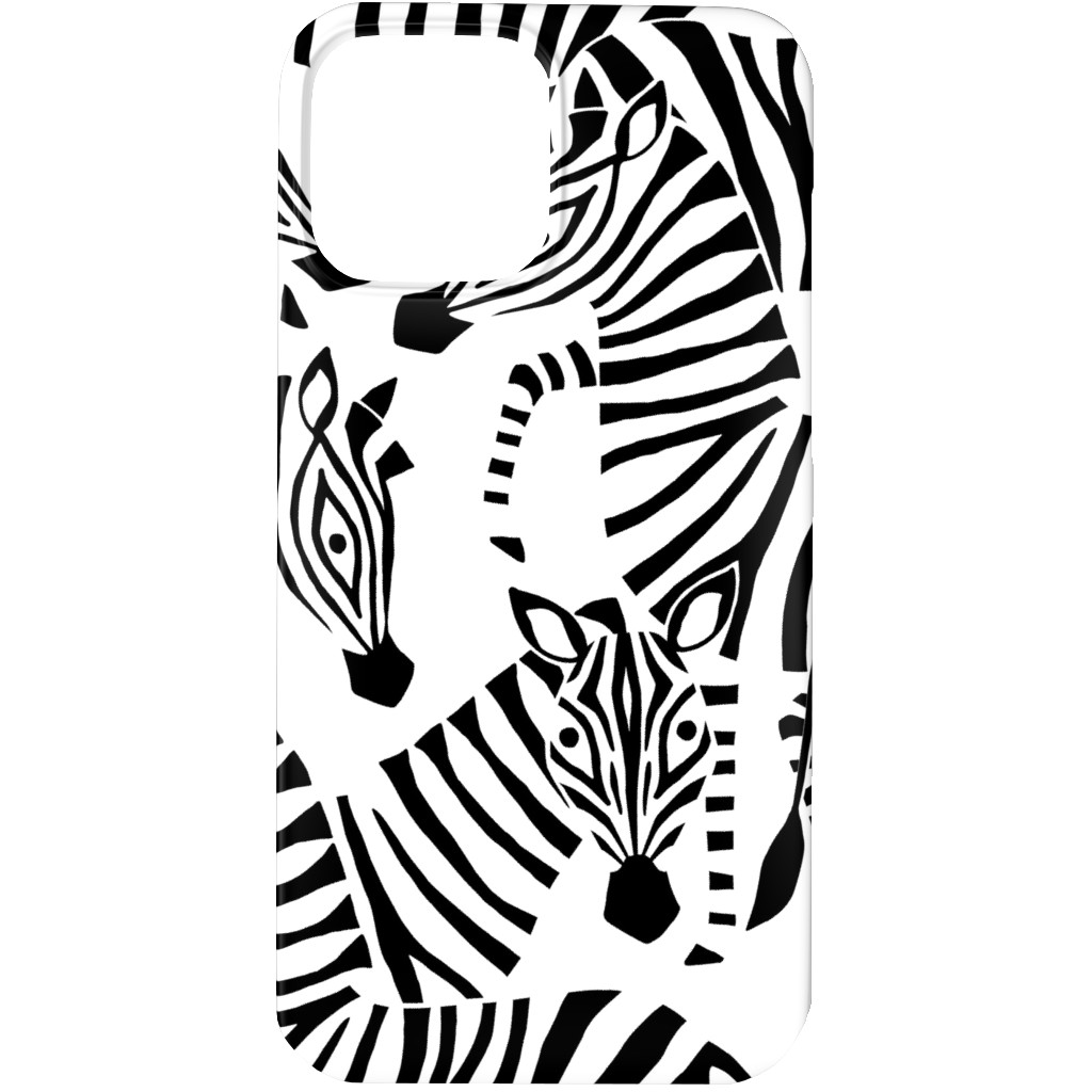 Zebras - Black & White Phone Case, Slim Case, Matte, iPhone 13 Pro, Black