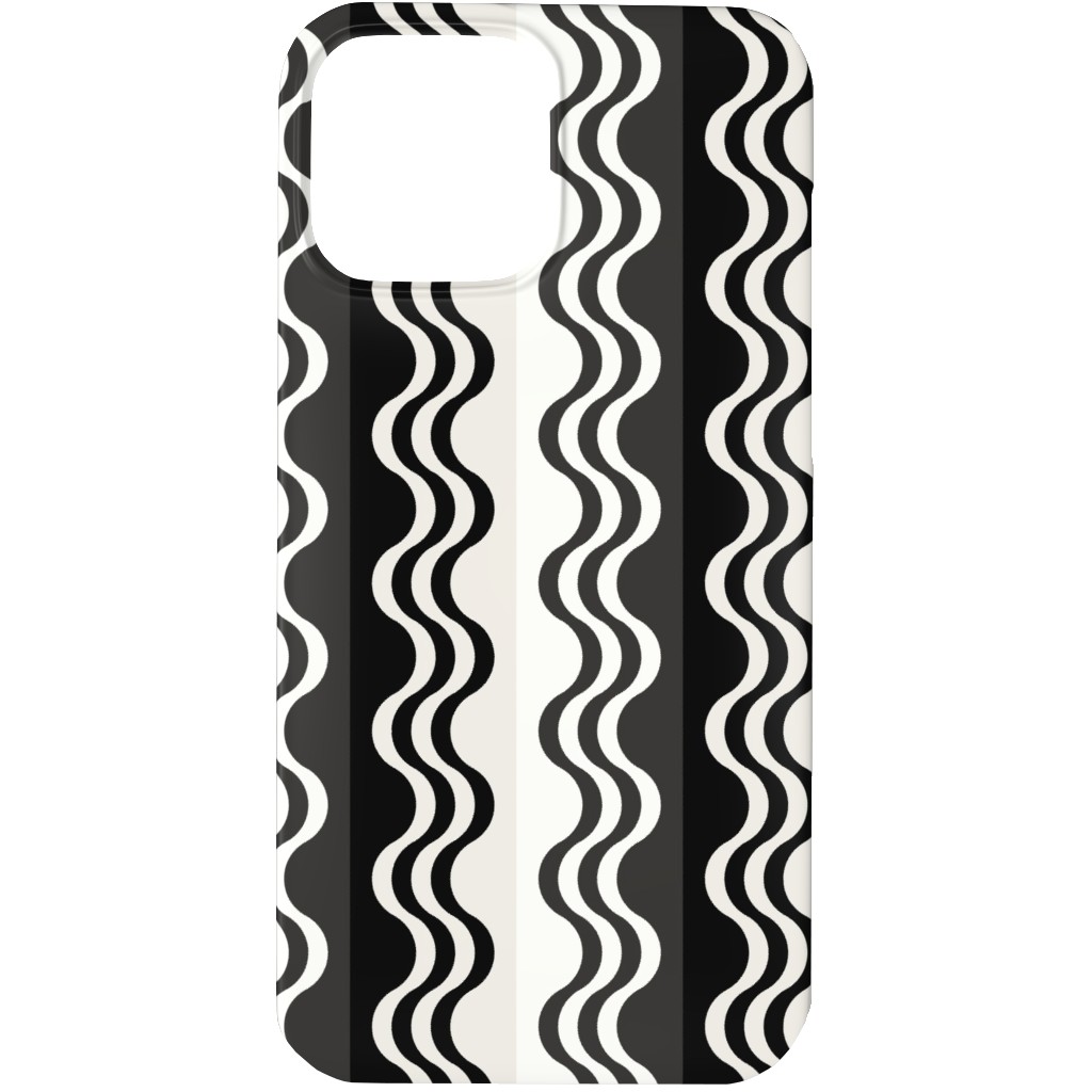 Sea Shell Waves - Grey Phone Case, Slim Case, Matte, iPhone 13 Pro, Black