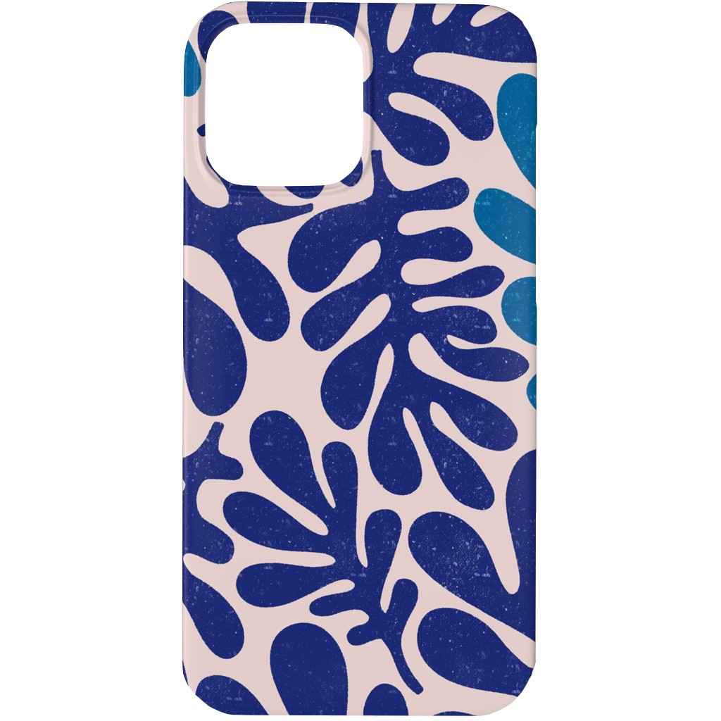 Organic Leaves - Blue Phone Case, Slim Case, Matte, iPhone 13 Pro, Blue, True Blue