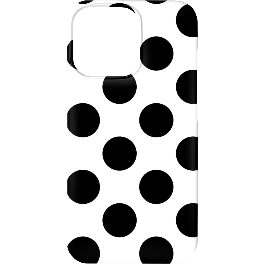 Polka Dot - Black and White Phone Case, Silicone Liner Case, Matte, iPhone 13, Black