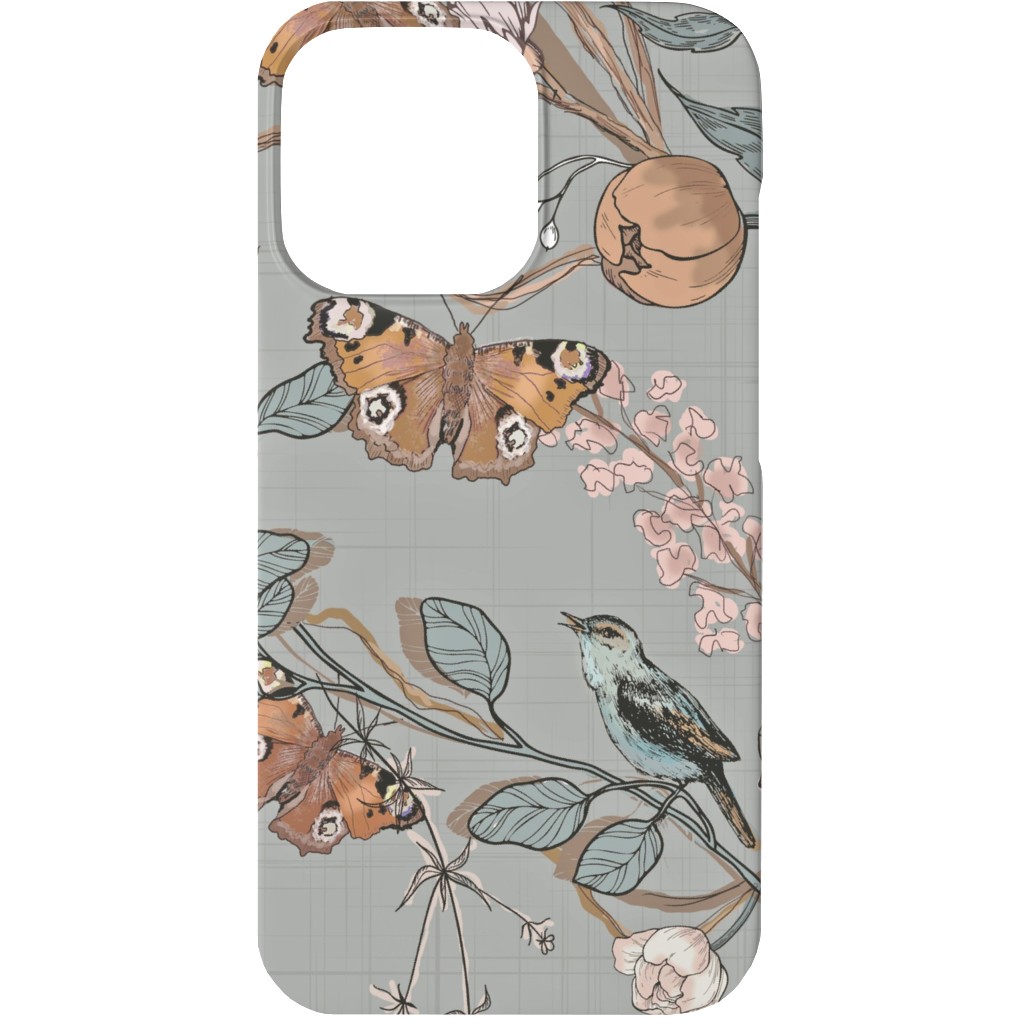 Naturalist - Antoinette Phone Case, Silicone Liner Case, Matte, iPhone 13, Gray