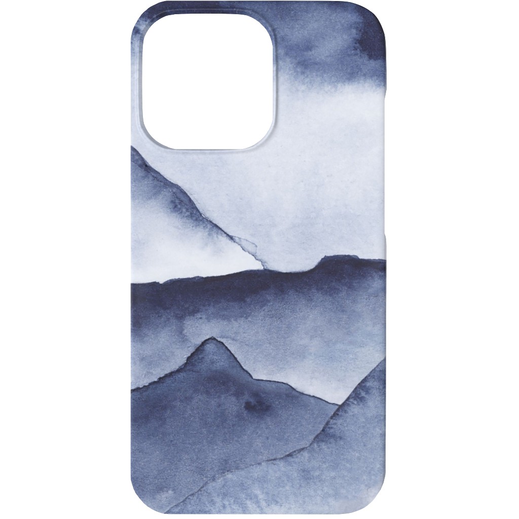 Watercolor Mountains - Blue Phone Case, Silicone Liner Case, Matte, iPhone 13, Blue, True Blue