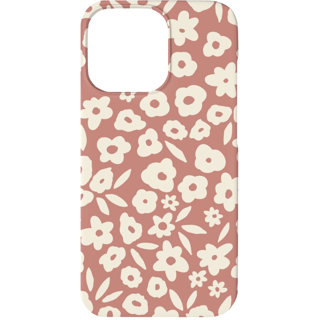 Flower Field on Cameo Rose Phone Case, Silicone Liner Case, Matte, iPhone 13, Pink