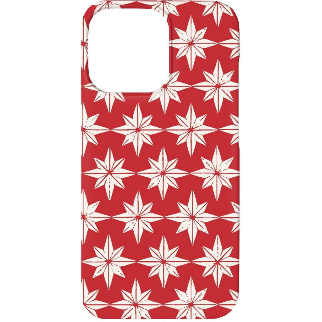 Christmas Star Tiles Phone Case, Silicone Liner Case, Matte, iPhone 13, Red