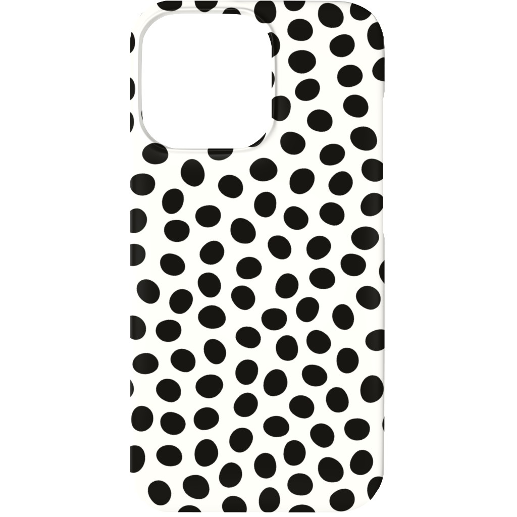 Dots - Black and White Phone Case, Silicone Liner Case, Matte, iPhone 13, White