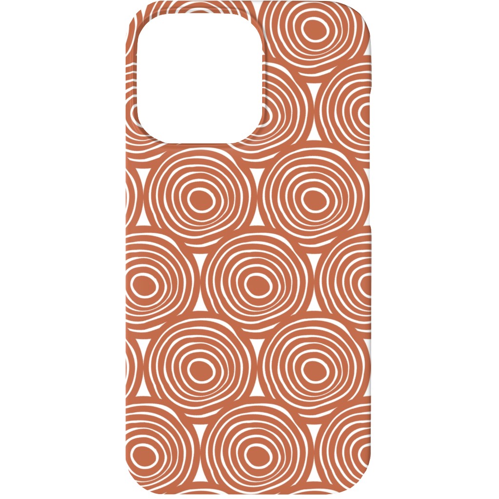 Overlapping Circles - Terracotta Phone Case, Silicone Liner Case, Matte, iPhone 13, Brown