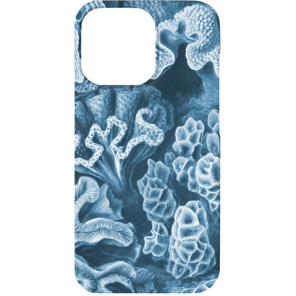 Coral All Over in Sea Blue Phone Case, Silicone Liner Case, Matte, iPhone 13, Blue