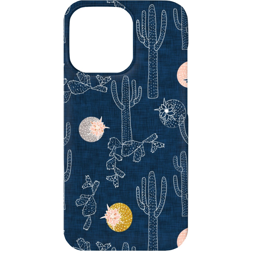 Cactus - Indigo Phone Case, Silicone Liner Case, Matte, iPhone 13, Blue, True Blue
