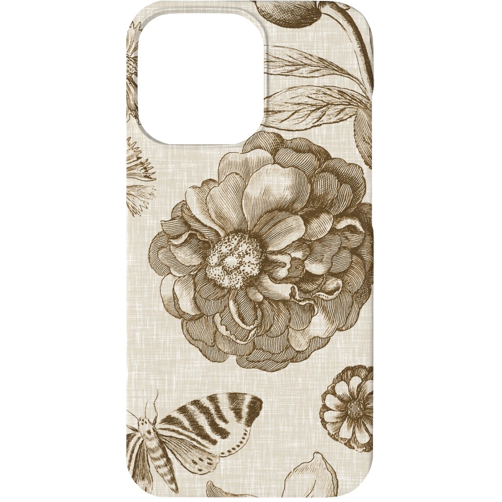 Windsor Botanical in Oyster Phone Case, Silicone Liner Case, Matte, iPhone 13, Brown