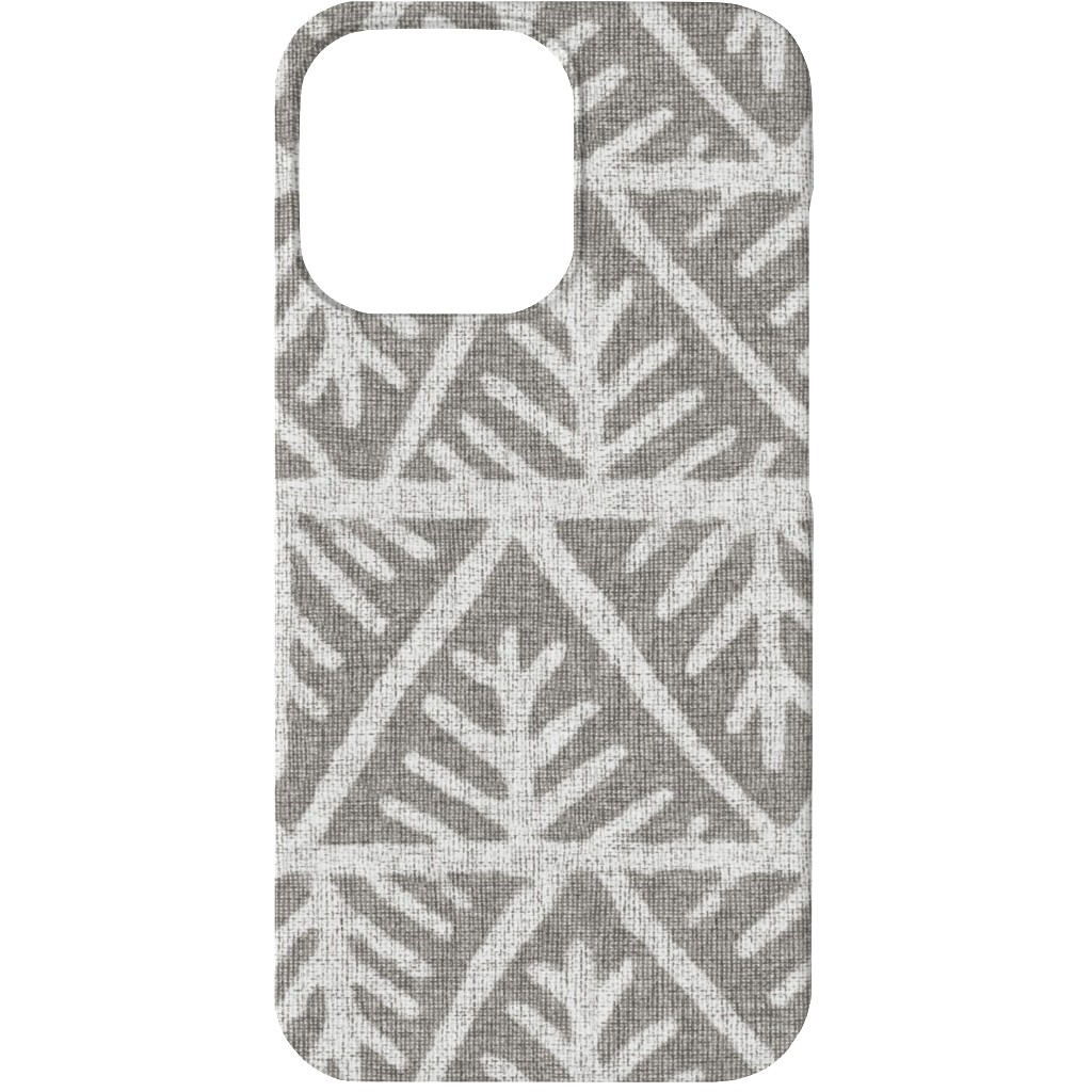 Textured Mudcloth Phone Case, Silicone Liner Case, Matte, iPhone 13, Gray