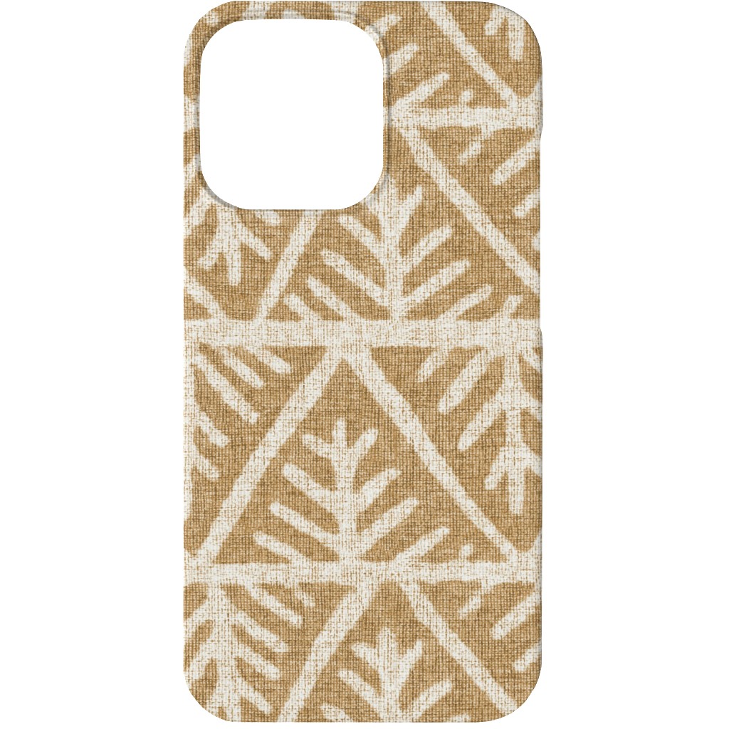 Textured Mudcloth Phone Case, Silicone Liner Case, Matte, iPhone 13, Brown, Cafe