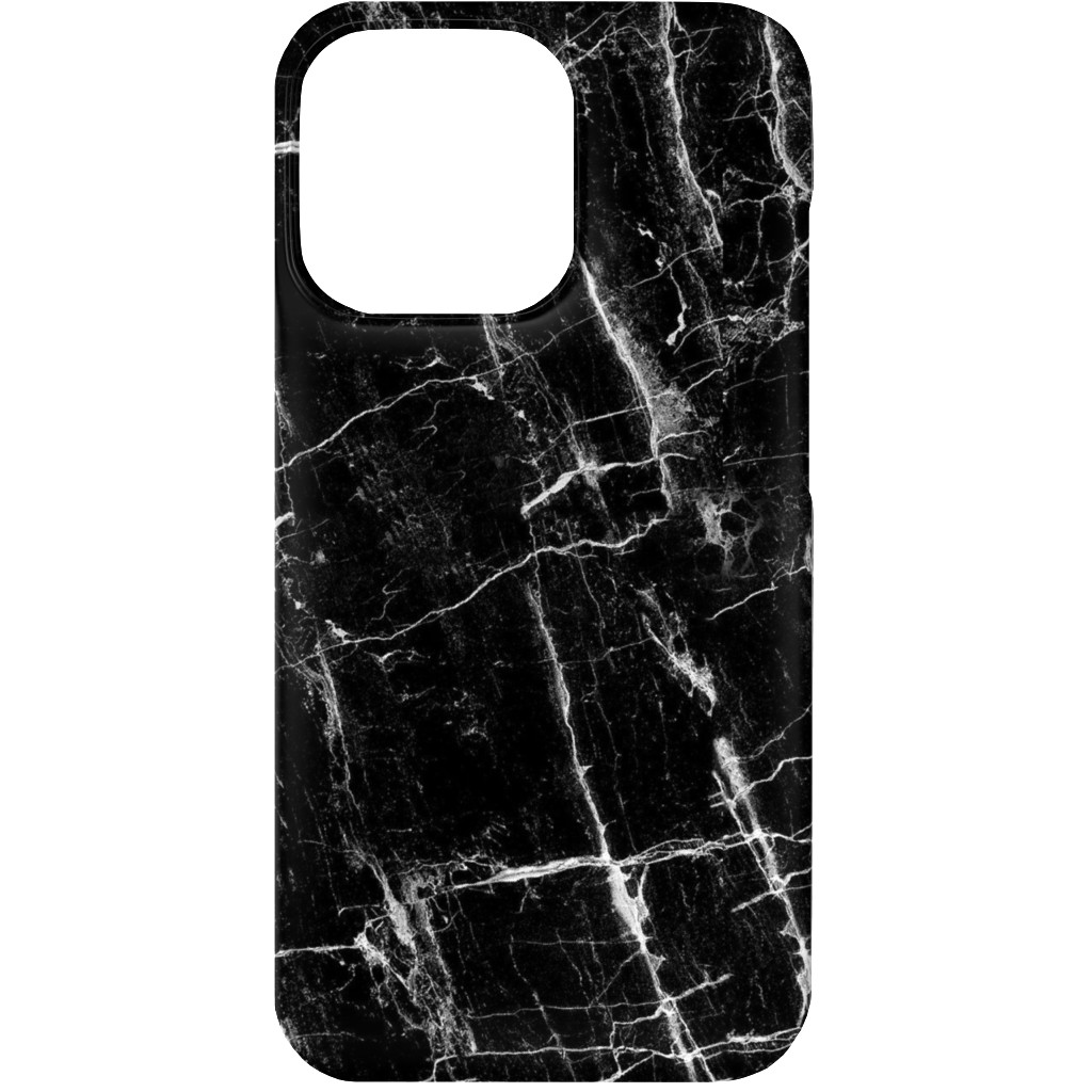Cracked Black Marble Phone Case, Silicone Liner Case, Matte, iPhone 13, Black