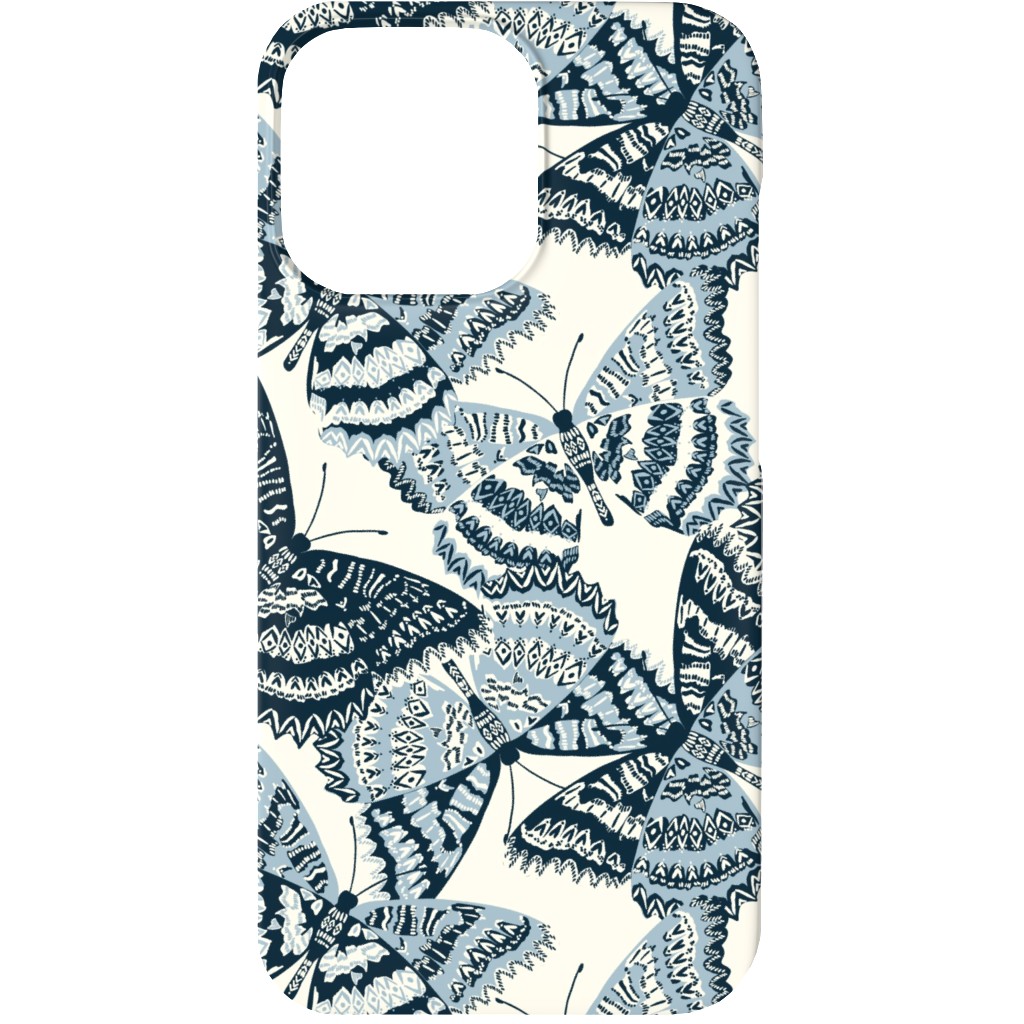 Butterfly - Hand Drawn - Blue Phone Case, Silicone Liner Case, Matte, iPhone 13, Blue