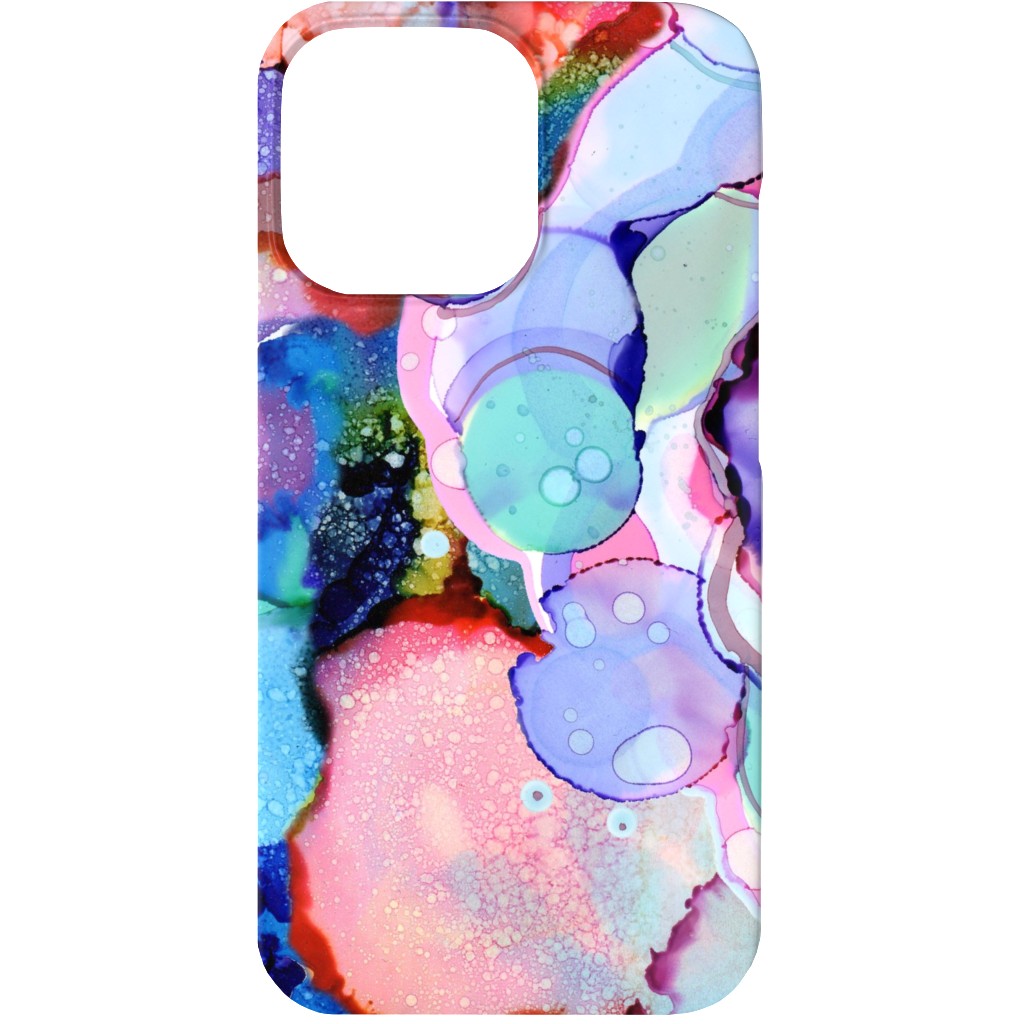 Abstract Rainbow Ink - Multi Phone Case, Silicone Liner Case, Matte, iPhone 13, Multicolor