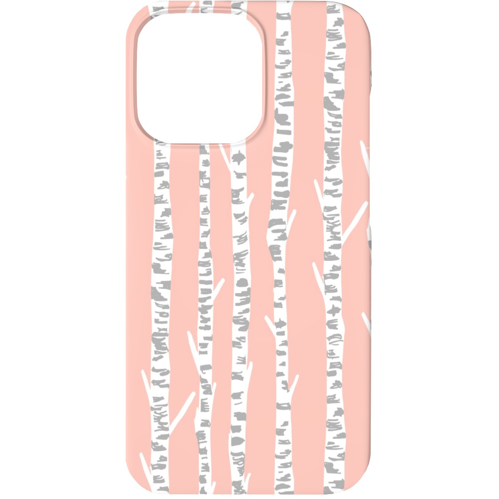 Birch Tree - Pink Phone Case, Silicone Liner Case, Matte, iPhone 13, Pink