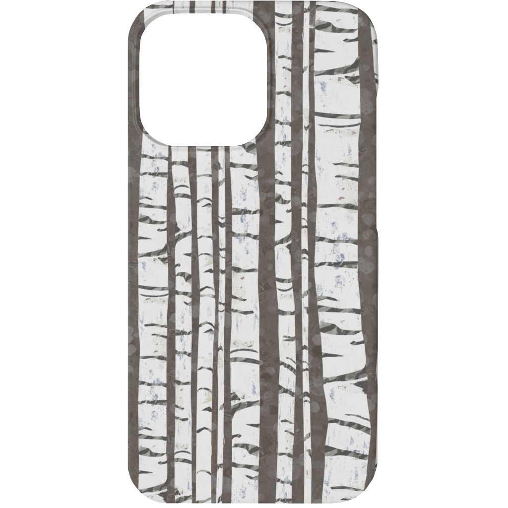 Birch Forest - Gray Phone Case, Silicone Liner Case, Matte, iPhone 13, Gray