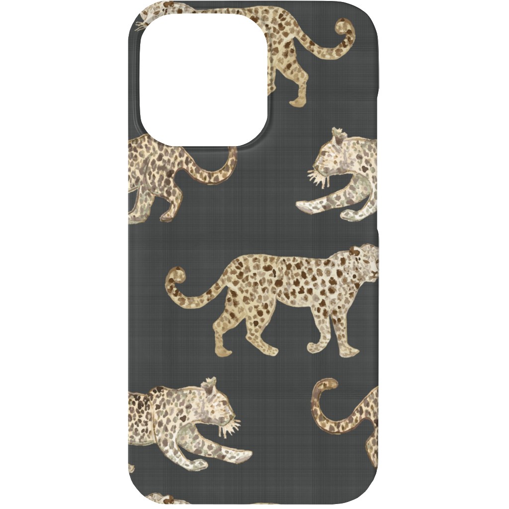 Leopard Parade Phone Case, Silicone Liner Case, Matte, iPhone 13, Gray, Dark Gray