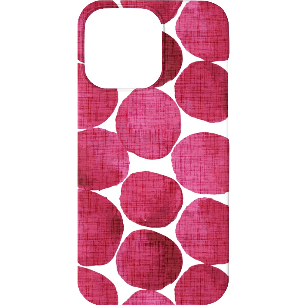 Watercolor Textured Dots - Red Phone Case, Silicone Liner Case, Matte, iPhone 13, Red
