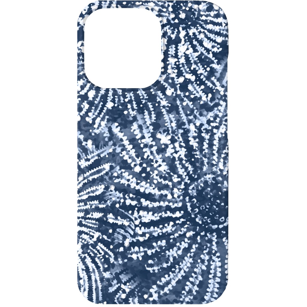 Shibori Floral Bursts - Navy Phone Case, Silicone Liner Case, Matte, iPhone 13, Blue