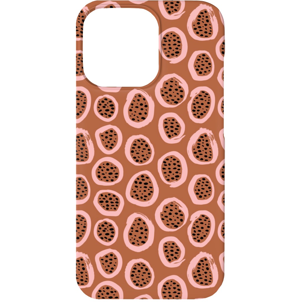 Abstract Raw Fruit Circles - Red Phone Case, Silicone Liner Case, Matte, iPhone 13, Pink