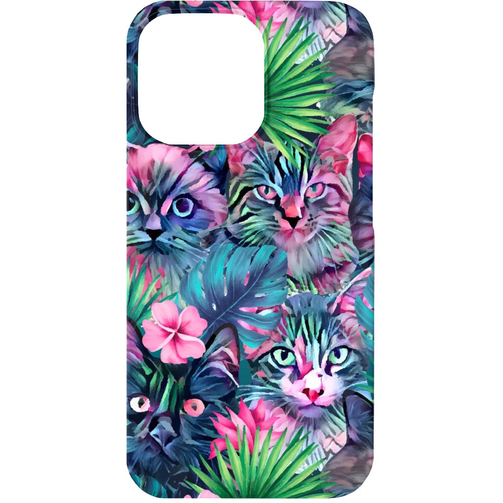 Summer Floral Cats - Multi Phone Case, Silicone Liner Case, Matte, iPhone 13, Multicolor