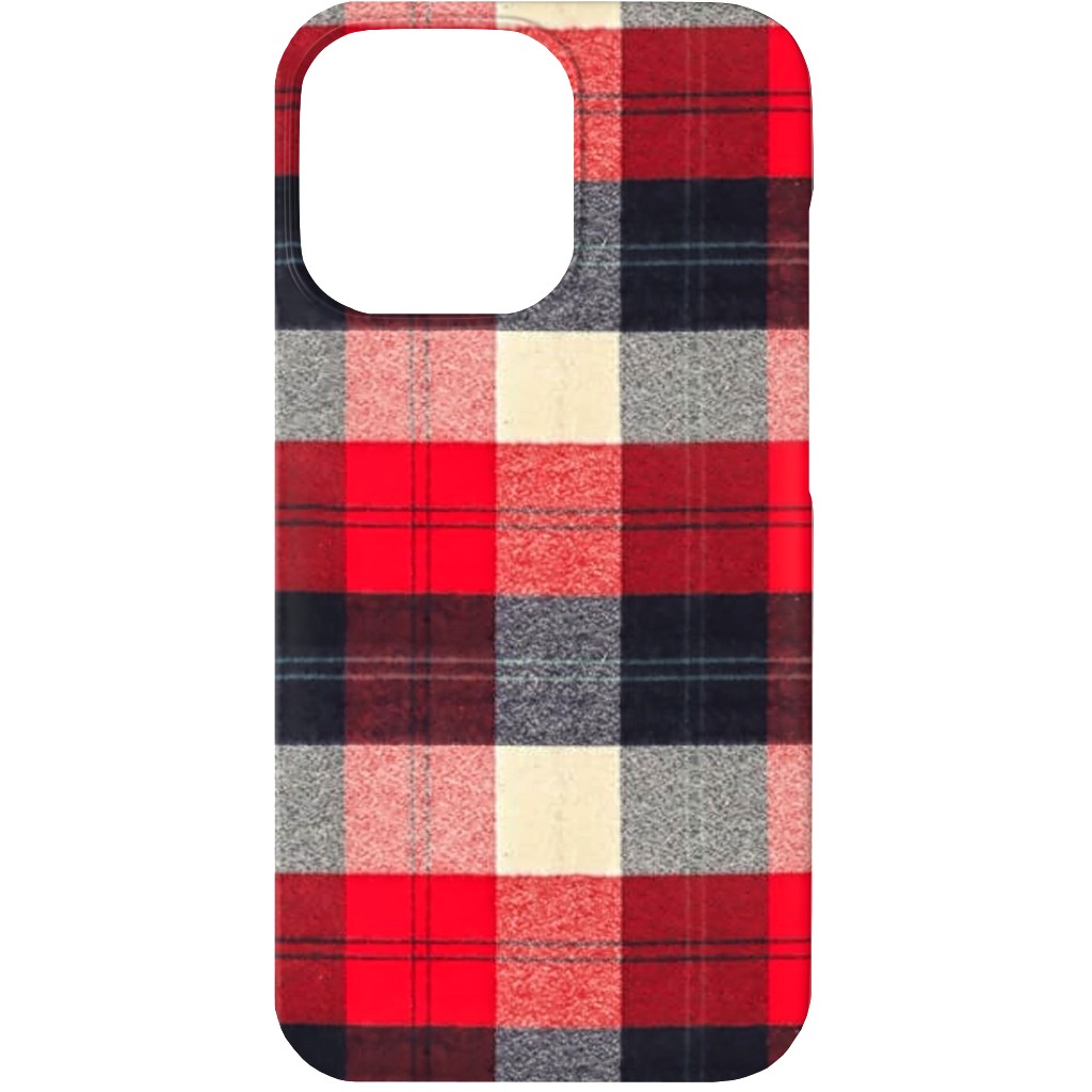 Lumberjack Flannel Buffalo Plaid - Red Phone Case, Silicone Liner Case, Matte, iPhone 13, Red